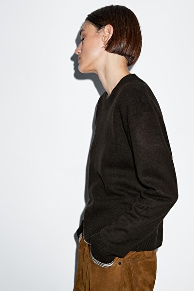 Massimo Dutti Yün karışımlı bisiklet yaka kazak