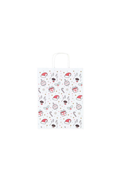 Papette Set of 10 Kraft Paper Bags with Pattern 13 Christmas 24 x 31(H) x 10cm