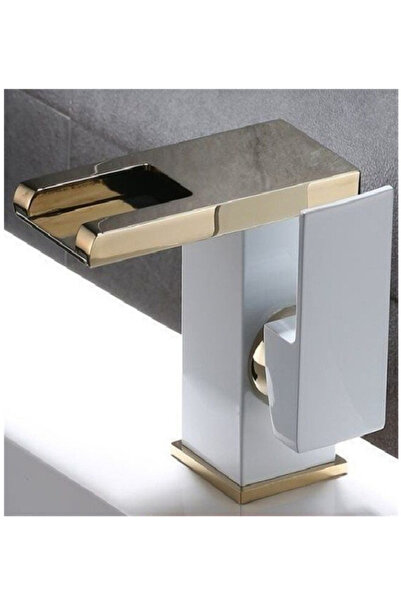 OEM LED basin mixer with 3 colors depending on temperature, White and gold