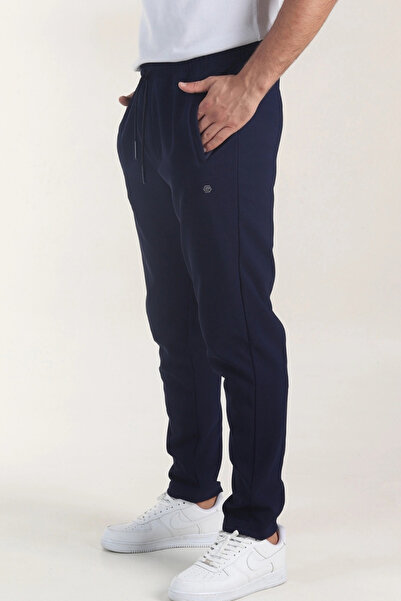 EXSPORT بنطلون رياضي شتوي إيطالي الصنع بقصة مستقيمة مع بطانة داخلية من القطن