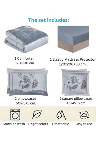 smart home Double-sided winter Comforter (velvet side & fur side) Filled bedspread, 4piece duvet set, 230x170cm