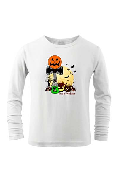 Funny Gift Tricou bluza cu maneca lunga pentru copii Halloween Scary Kendama
