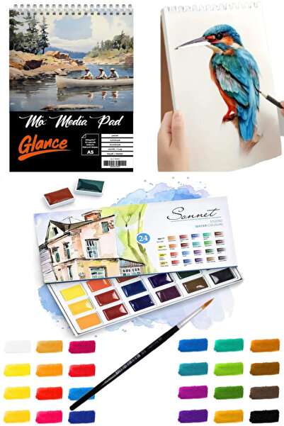 GLANCE A5 200 Gr Spr Mix Media Pad 20 Yp St. Petersburg Sonnet 24-Pack Tablet Cardboard Box Watercolor