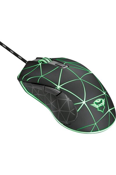 Trust ماوس الألعاب GXT 133 Locx - 4000 نقطة في البوصة، 6 أزرار، إضاءة LED RGB، مريح، سلكي USB