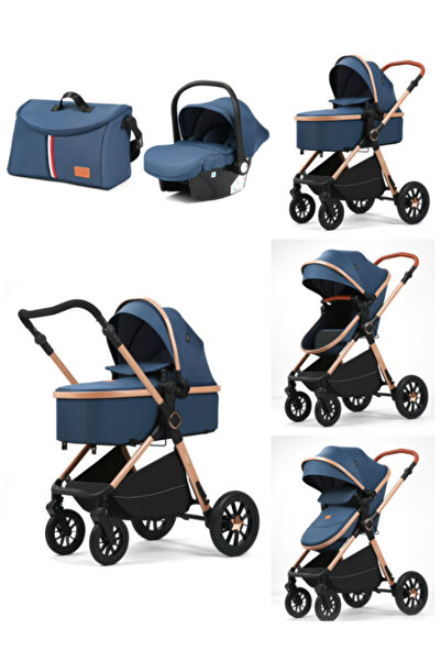 L-Sun Carucior, 3 in 1, cu suspensii duble si landou reversibil, Element sustinere dublu, 0 luni - 3 an