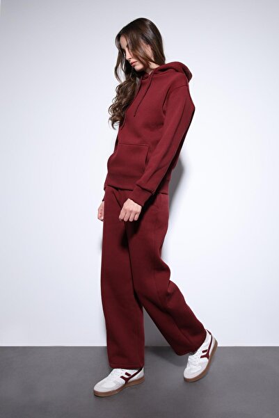 Antioch Burgundy Hooded Basic Women's Sweatshirt