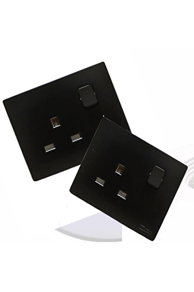 tvon 13 Amp Wall Plug Socket with Matte Black Piano Key