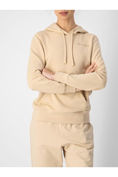 Champion Beige sweatshirt with embroidered logo for women