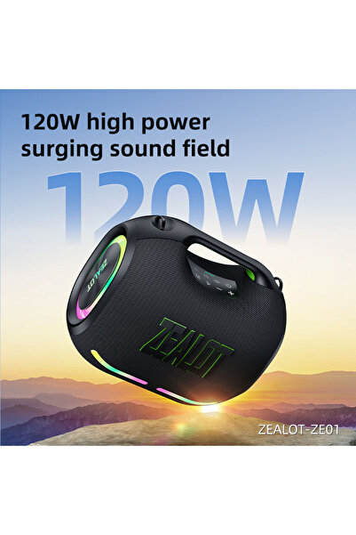 zealot ZE01 120W Bluetooth Speaker, Wireless Subwoofer, IPX5 Water Resistant, 24000mAh Battery