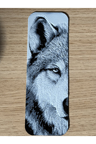 Anka Atolye Kurt 3D Bakı Kitap Ayracı – Minimalist Siyah Beyaz Tasarım - Kurt...