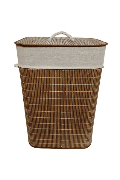 Caressa Laundry basket, bamboo and cotton lining, polyester, MDF bottom, 66 L