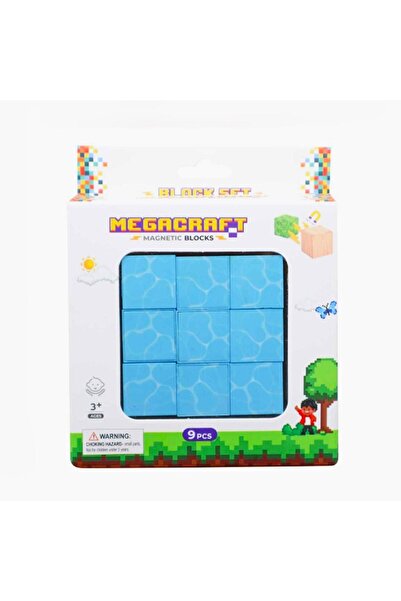 hak-iş oyuncak Megacraft Magnetic 9 Piece Blocks - Water Pattern