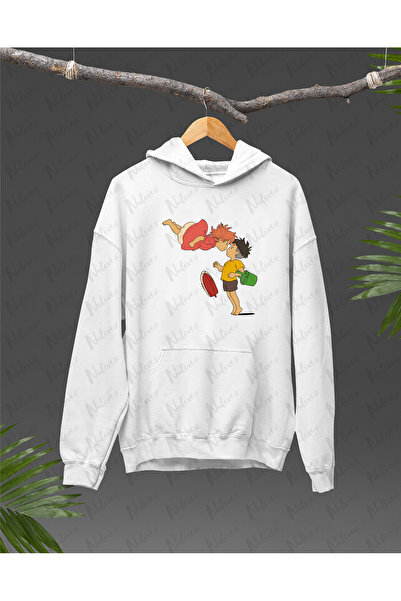 Nulivez هودي كبير الحجم للجنسين مطبوع بتصميم أنيمي ستوديو جيبلي بونيو، عالي الجودة