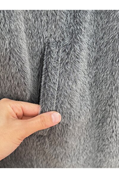 BENAHOLL Cametta Double-Breasted Collar Block Belt Transition Coat-Br70025 Gray