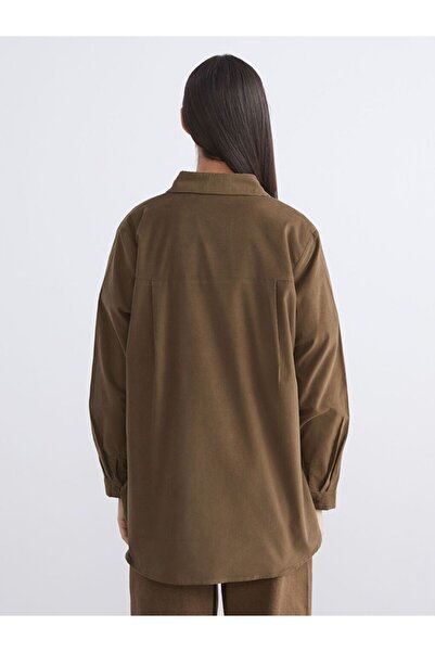 LC Waikiki LCW Modest Kadife Kadın Gömlek Tunik