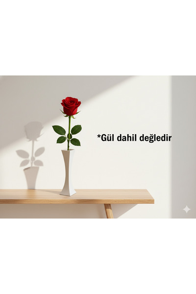 vetria Modern Minimalist Tek Gül Vazosu | PLA 3D Baskı Geometrik Vazo | Şık S...