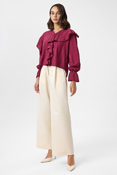 TIFFANY&TOMATO Volanlı Çizgili Bluz