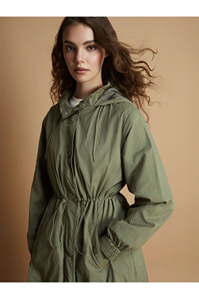 LC Waikiki LCW Modest Women's Hooded Plain Raincoat