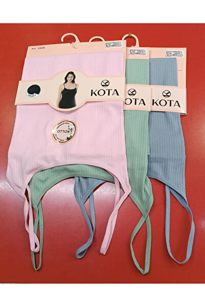 MODA İp Askı Atlet 3 lü Raporlu Ribana ( Kota)