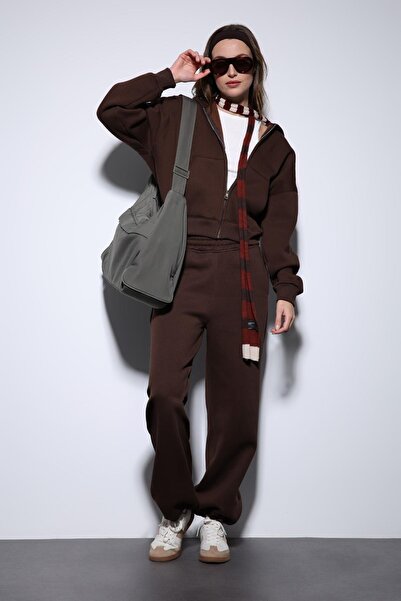 Antioch Brown Zippered Hooded Women's Sweatshirt