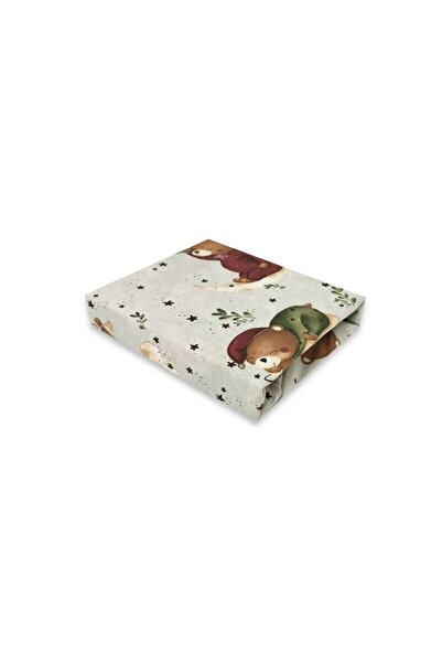 MimiNu Cearceaf cu elastic, MimiNu, Pentru patut co-sleeper, 83 x 50 cm, Bumbac, Teddy Bear