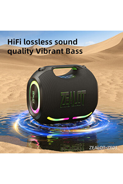 zealot ZE01 120W Bluetooth Speaker, Wireless Subwoofer, IPX5 Water Resistant, 24000mAh Battery