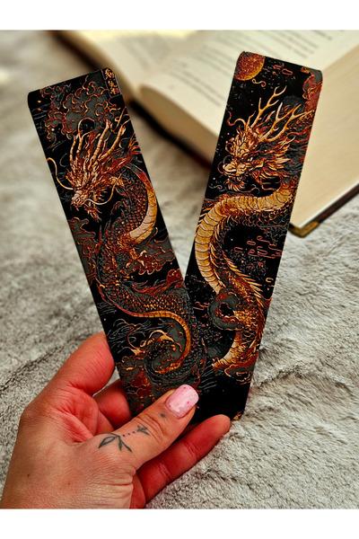 Anka Atolye مجموعة من علامتي كتاب من سلالة التنين مكونة من قطعتين - علامة مرج...