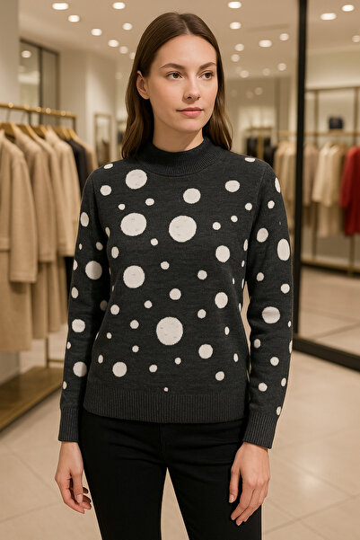 DENİZLİFE Women's Asymmetrical Pattern Sweater