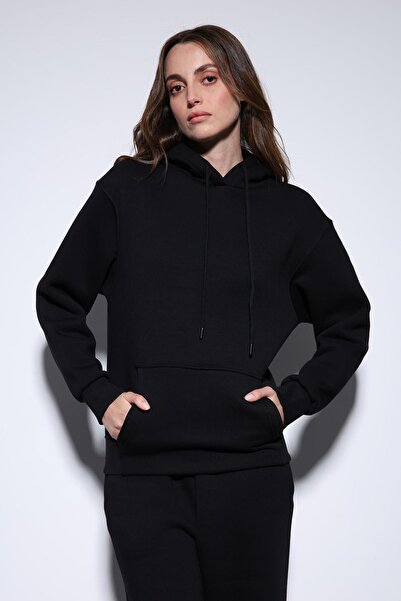 Antioch Black Hooded Basic Women's Sweatshirt