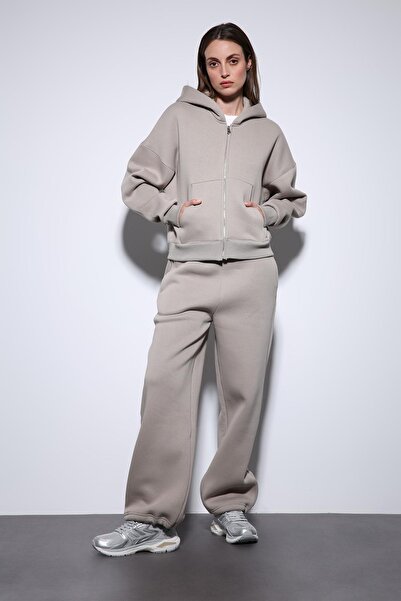 Antioch Light Mink Zippered Hooded Women's Sweatshirt