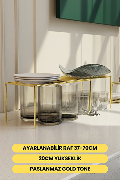 mba decor metal bending art Mba Decor Gold Adjustable Shelf Organizer |   37–...