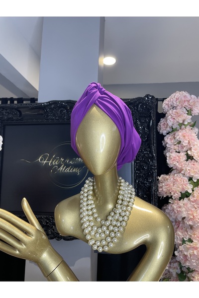 Hürrem Aldinç KÜBRA YAMAK – PREMİUM TESETTÜR BONE / DÜĞÜMLÜ SERİ MOR
