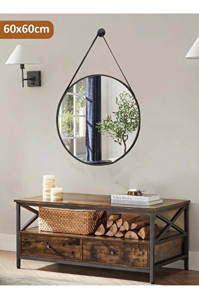 Taimi مرآة أنيقة بتصميم 60 سم - إطار معدني أسود - للمكياج، غرفة الملابس، المع...