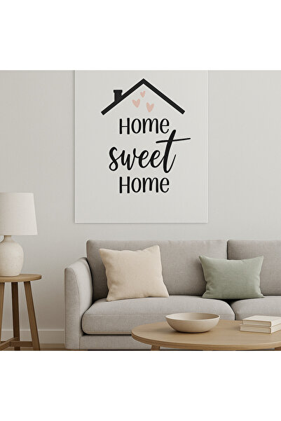 BLT DİZAYN Tablou minimalist din sticlă cu inscripție Home Sweet Home – Decor modern pentru casă