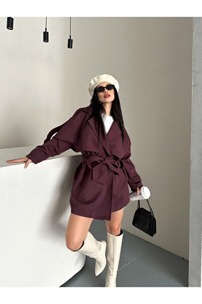 Moda İkra Trench Coat Belted Buttoned Stylish Comfortable Casual Combination Spring Autumn Trench Coat