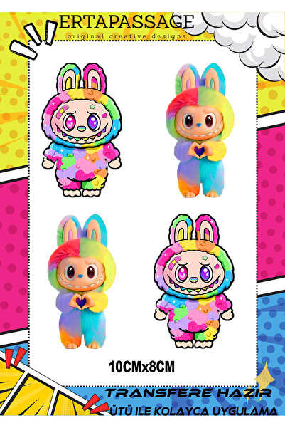 ErTaPassage Labubu 15 Çocuk DTF Transfer Baskı – Ütüyle Yapışan – Tişört İçin...