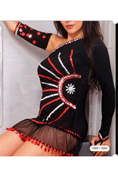 GENERAL Women's short black dance dress, two-piece set (S, M, L)