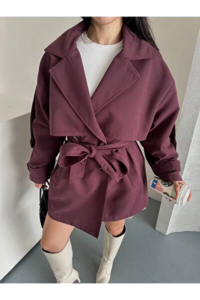 Moda İkra Trench Coat Belted Buttoned Stylish Comfortable Casual Combination Spring Autumn Trench Coat
