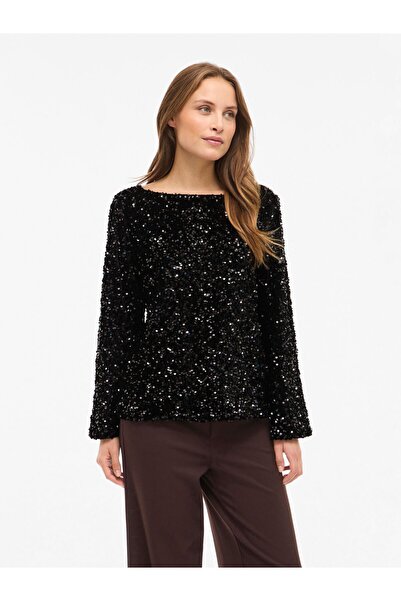 VILA Oberteil mit langen Ärmeln VIFAITH Pailletten