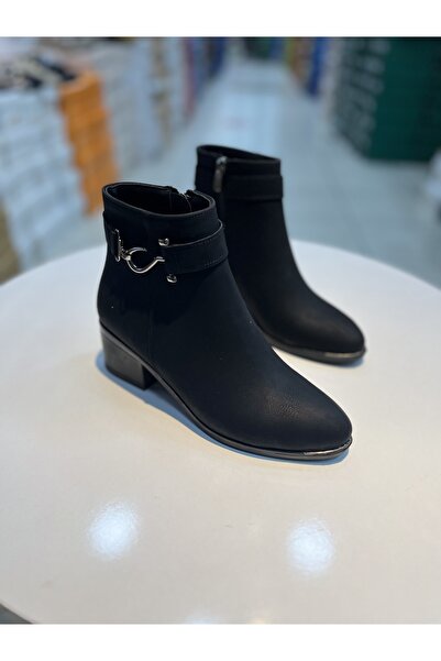 Alphus Hco Short Heeled Stylish Buckle Emerald Leather Women's Boots