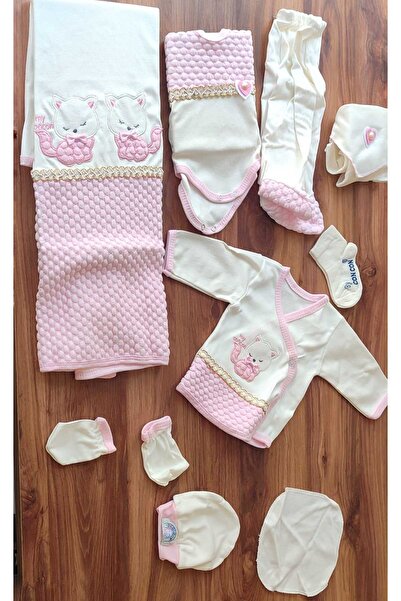 UNI KIZ BEBEK 10 LU KEDİLİ LÜX SET