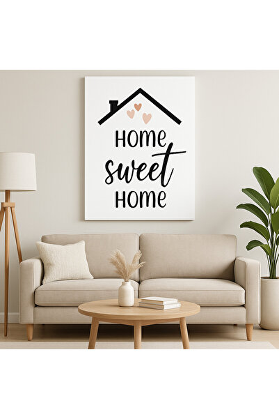 BLT DİZAYN Tablou minimalist din sticlă cu inscripție Home Sweet Home – Decor modern pentru casă