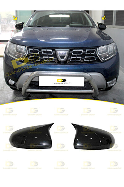 DG Power Dacia Duster 2 2018 ve Sonrası Batman Yarasa Ayna Kapağı Parlak Siya...