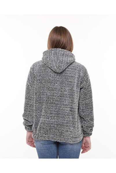 BNZ TEKSTİL Wellsoft Gray Sweatshirt - Winter Gray Hooded Wellsoft Plush Sweatshirt