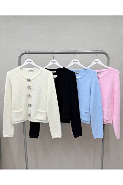 OYERGA MODA Kadın Papatya Düğmeli Şık Hırka