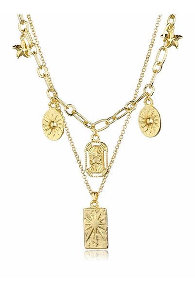Klips Concept Charm Detailed Layered Necklace