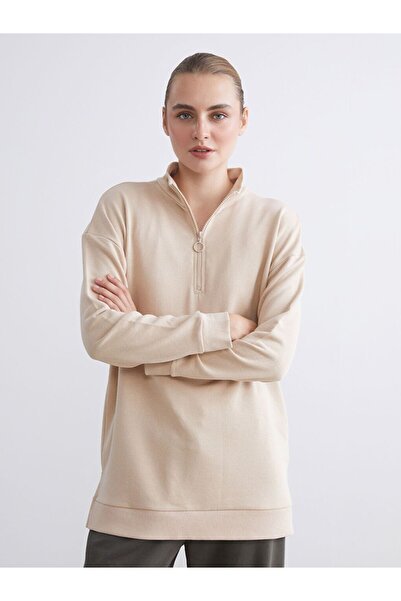 LC Waikiki Lcw Eco Stand Collar Women's Sweatshirt Tunic