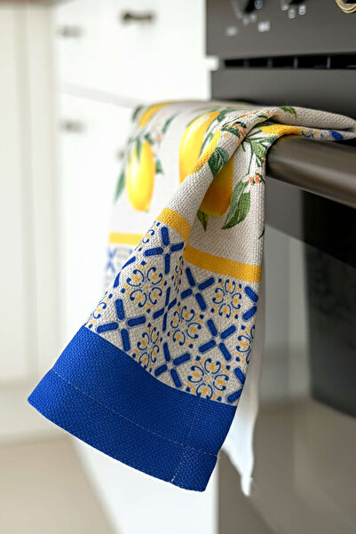 Cango Home Blue Yellow Decorative Lemon Patterned Digital Printed Oven Cover Cgh1050-F