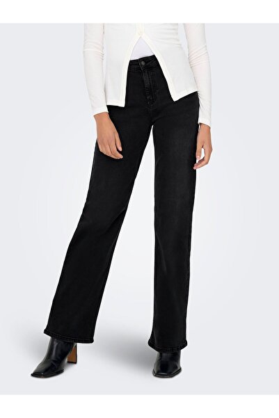 ONLY Jeans mit weitem Bein ONLLUNA Hohe Taille Weiter Beinschnitt Jeans