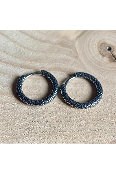 Viking Dragon Skin Design Threadable 316L Stainless Steel Non-Tarnish Earrings Pair